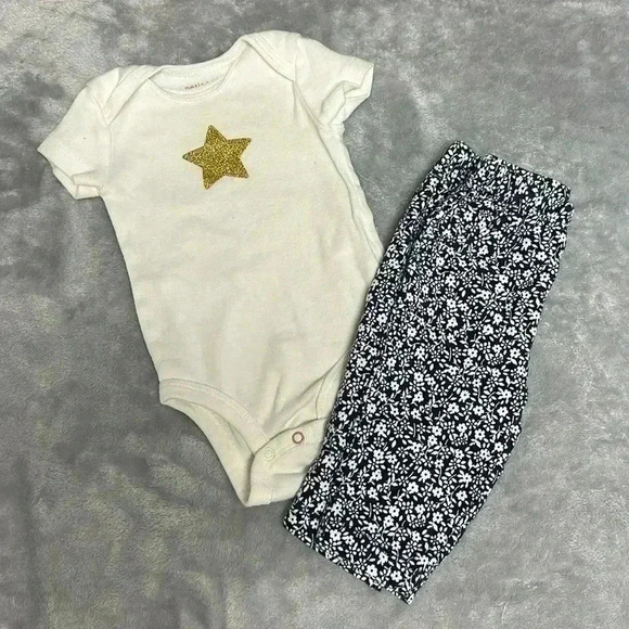 Petit Lem and Carter's - 2  piece baby set. Size 3 months - Picture 1 of 7